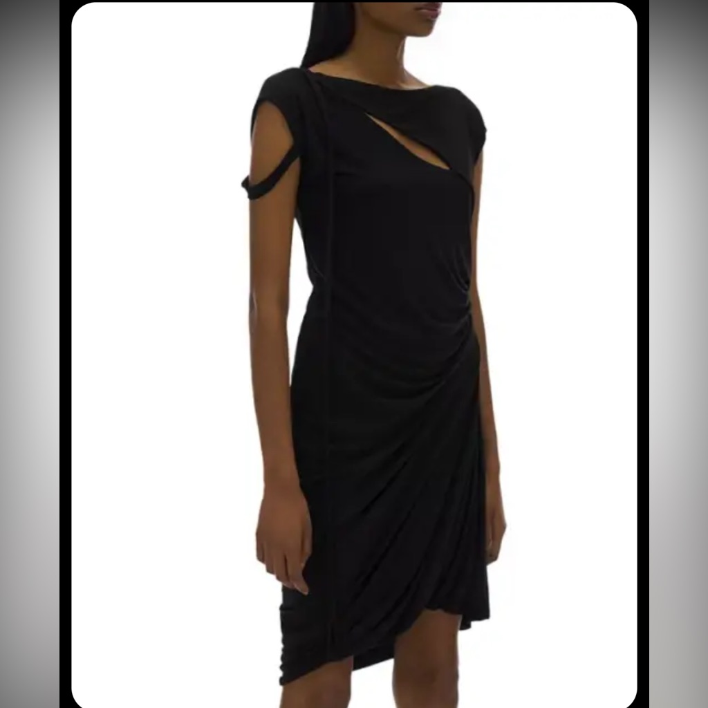 Helmut Lang Nwt Scala Dress Basalt Black Large